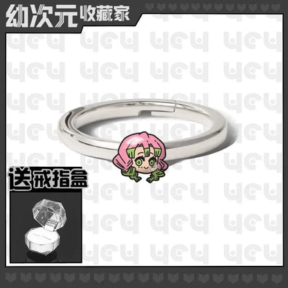Demon Slayer Douma Tokitou Muichirou Tomioka Giyuu 2D Ring Fashion Personalized Cosplay Accessories Anime Original Niche Gift