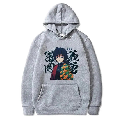 Japanese anime Demon Slayer Tomioka Giyuu pattern printed men's hoodie long-sleeved sweatshirt Unisex streetwear