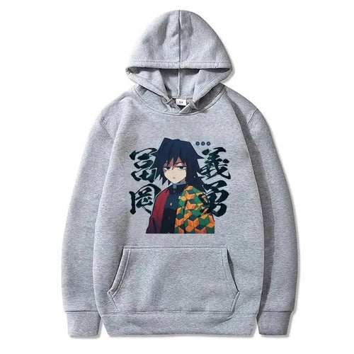 Japanese anime Demon Slayer Tomioka Giyuu pattern printed men's hoodie long-sleeved sweatshirt Unisex streetwear