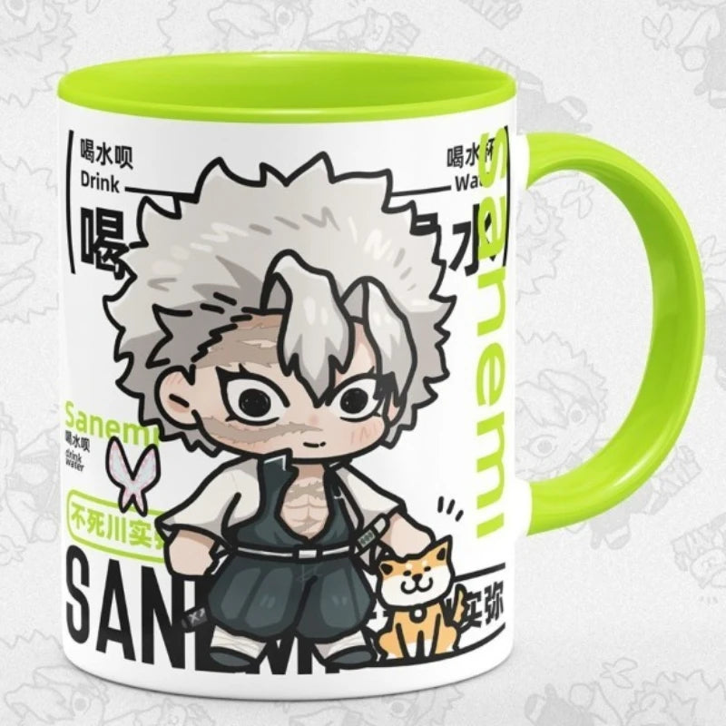 Demon Slayer Kamado Tanjirou Shinazugawa Sanemi creative cartoon ceramic mug home office afternoon tea coffee cup birthday Gifts
