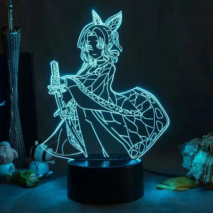 Kimetsu No Yaiba Nezuko Kamado Figure Led Night Light for Bedroom Decor Nightlight Kids Child Table 3d Lamp Demon Slayer Gift
