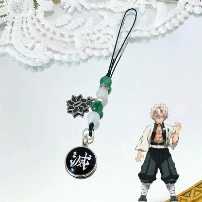 Anime Demon Slayer Periphery Hand Rope Tanjiro Kamado Giyu Tomioka Kyojuro Rengoku 15 styles Keychain Decorations Christmas Gift