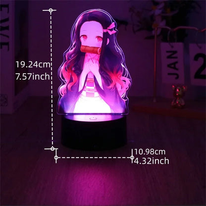Anime Figures Lamp Tanjirou Nezuko Zenitsu Led Night Light Remote Control Smart Touch Lamps Room Decor Birthday Christmas Gift