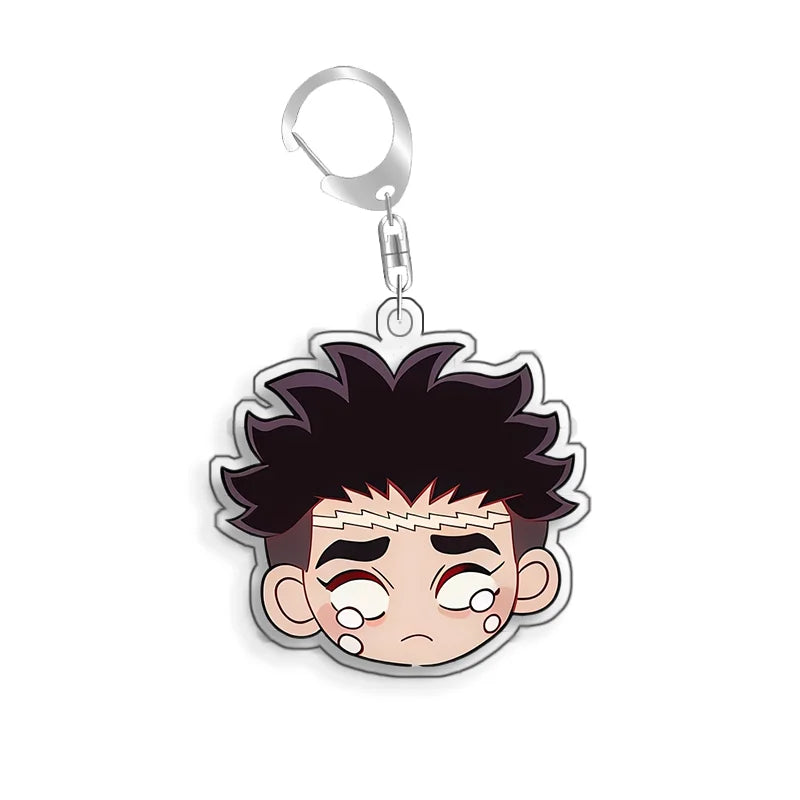 For Demon Slayer Daki Akaza Gyutaro Kokushibo Douma Obanai Iguro Acrylic Selfmade Cartoon Anime Keychain Pendant Toy Gift 5cm