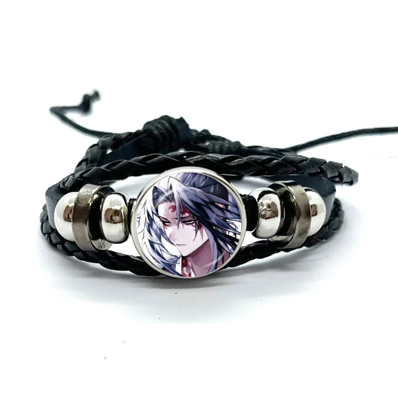 Kokushibo Anime Figure Leather Bracelets Cosplay Eyes Cartoon Horror Multilayer Braided Bracelets Bangles Handmade Jewelry Gifts