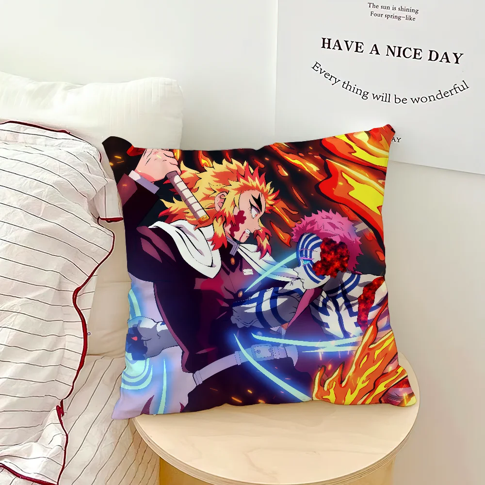 anime art comic d-Demon s-Slayer cushion cover Comfortable soft Pillow Case for Sofa Living Room Home Decor Protective Covers