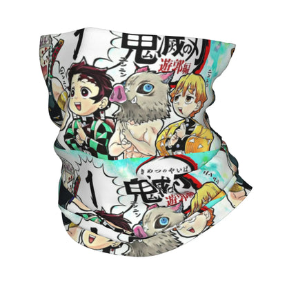 Custom Demones S-Slayer Bandana Winter Neck Warmer Women Windproof Wrap Face Scarf for Ski  Gaiter Headband