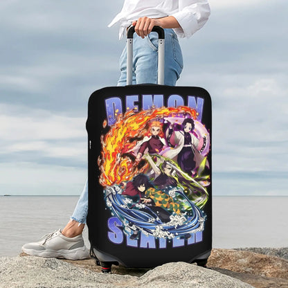 Manga Demon Slayer Luggage Cover Elastic Kimetsu No Yaiba Travel Suitcase Protective Covers Suit For 18-32 inch