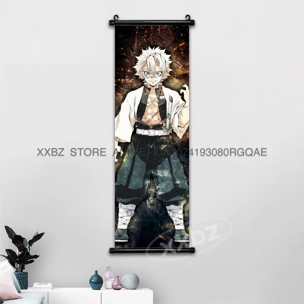 Demon Slayer Scrolls Picture Himejima Gyoumei Wall Art  Tomioka Giyuu Home Decor Rengoku Kyoujurou Hanging Painting Anime Poster