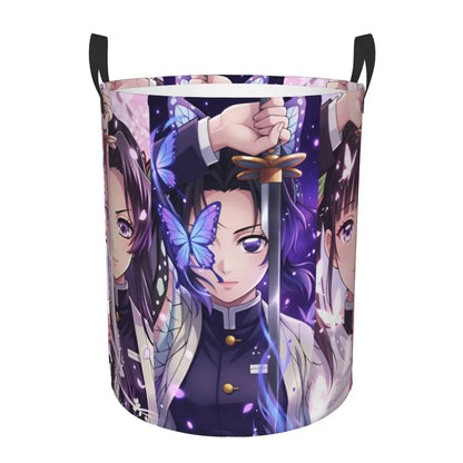 Tanjiro Kamado Demon Slayer Nezuko Kamado Laundry Basket Zenitsu Agatsuma Clothes Hamper for Household Clothes Storage Bag