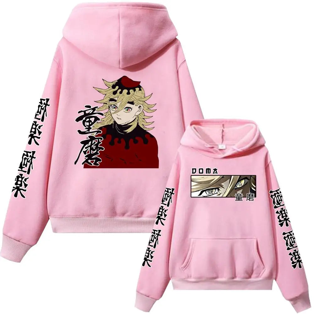 Hot Anime Demon Slayer Hoodie Douma Print Sweatshirt Men Women Casual Loose Clothing Harajuku Unisex Autumn