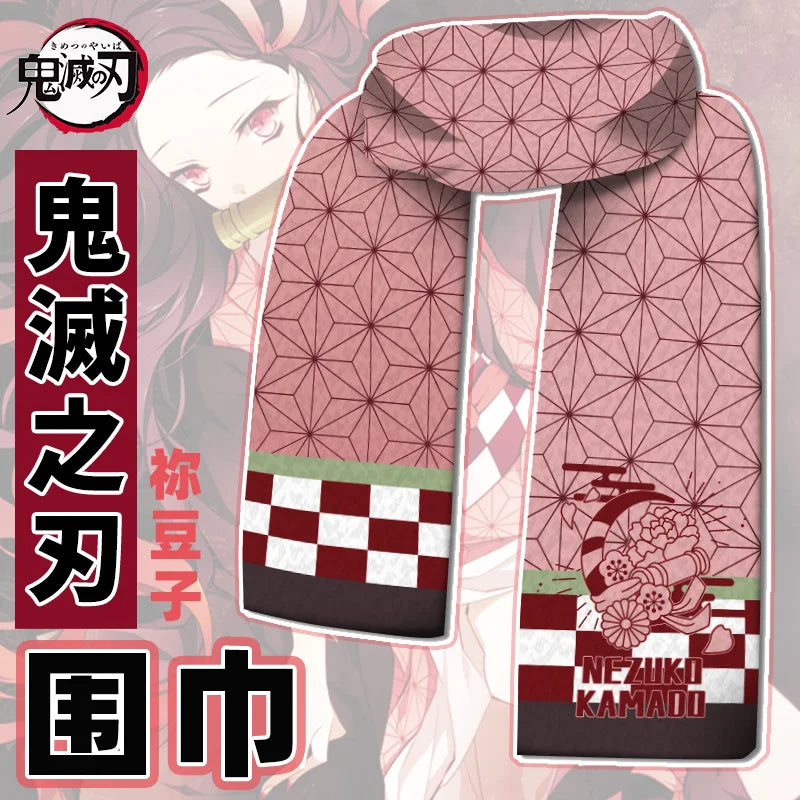 In stock Demon Slayer: Kimetsu No Yaiba Anime Scarf Kamado Tanjirouagatsuma Zenitsutomioka Giyuu Anime Winter Warm Xmas Gift