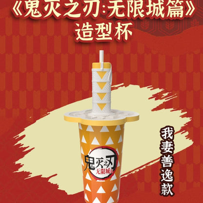 Original 32oz Demon Slayer Straw Cup Popcorn Bucket Demon Slayer Kamado Tanjirou Tomioka Giyuu Anime Peripheral Gifts Cup