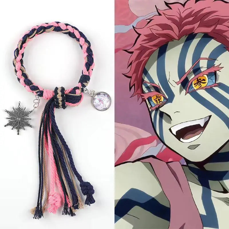 Demon Slayer Bracelet Tanjiro Shinobu Tokito Anime Rope Wristband Cosplay Manga Jewelry Gift for Fans Adults