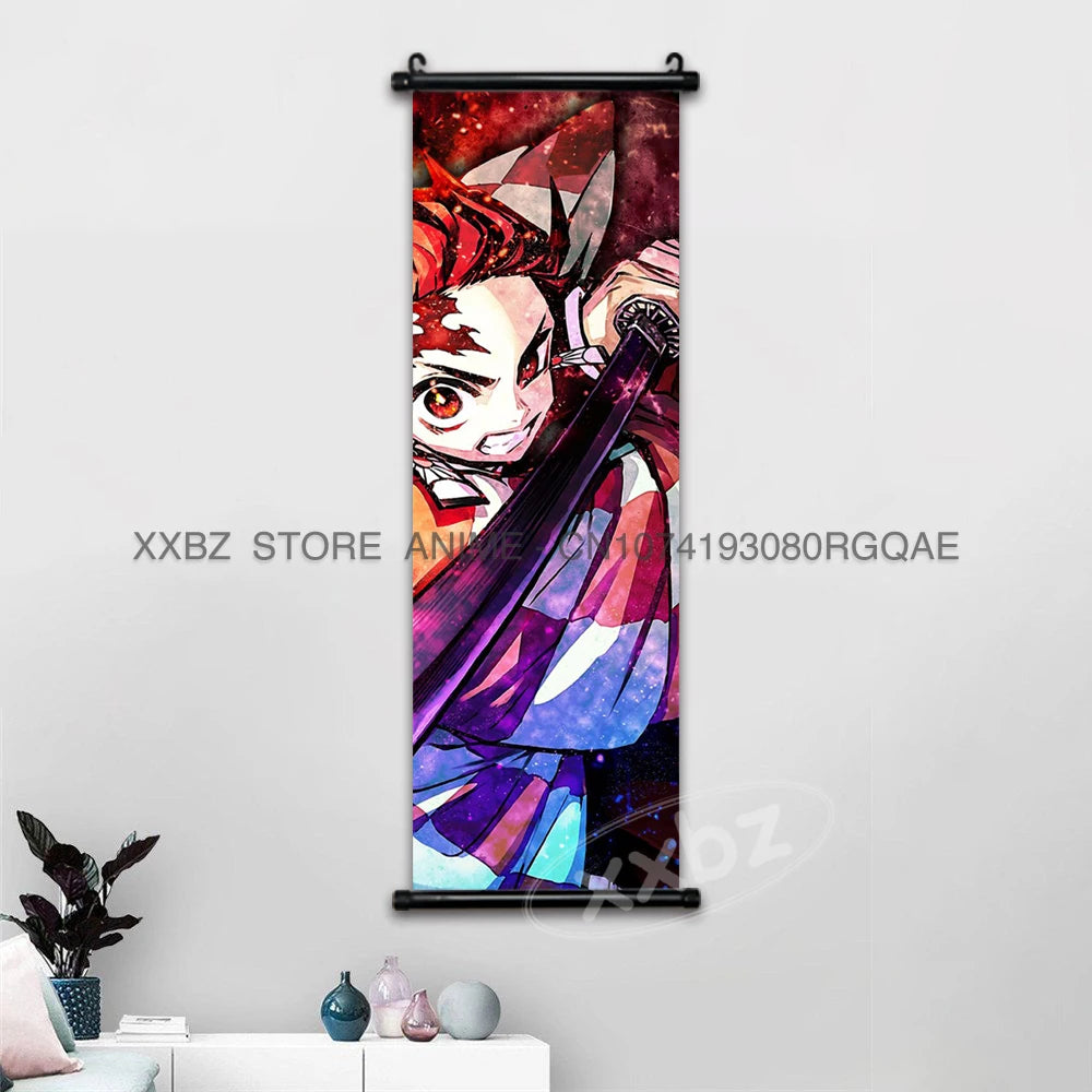 Demon Slayer Scrolls Picture Himejima Gyoumei Wall Art  Tomioka Giyuu Home Decor Rengoku Kyoujurou Hanging Painting Anime Poster