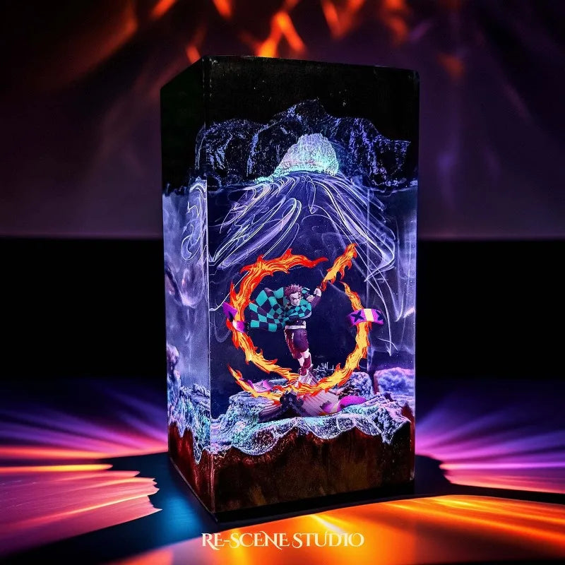 Demon Slayer peripheral model night light resin ornaments Tanjiro resin lamp model handicrafts home decoration