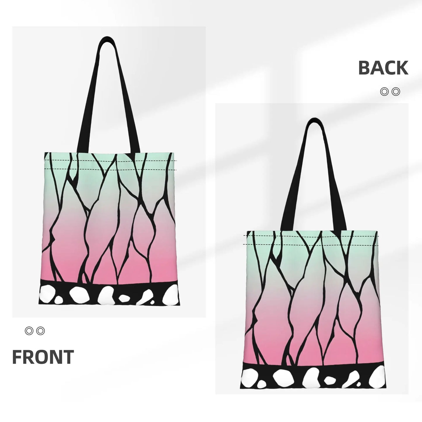 1PC Shinobu Kocho Cloak Canvas Tote Bag Demon Slayer Anime Handbag Outdoor Handbag Trendy Tote