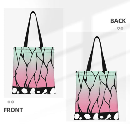 1PC Shinobu Kocho Cloak Canvas Tote Bag Demon Slayer Anime Handbag Outdoor Handbag Trendy Tote