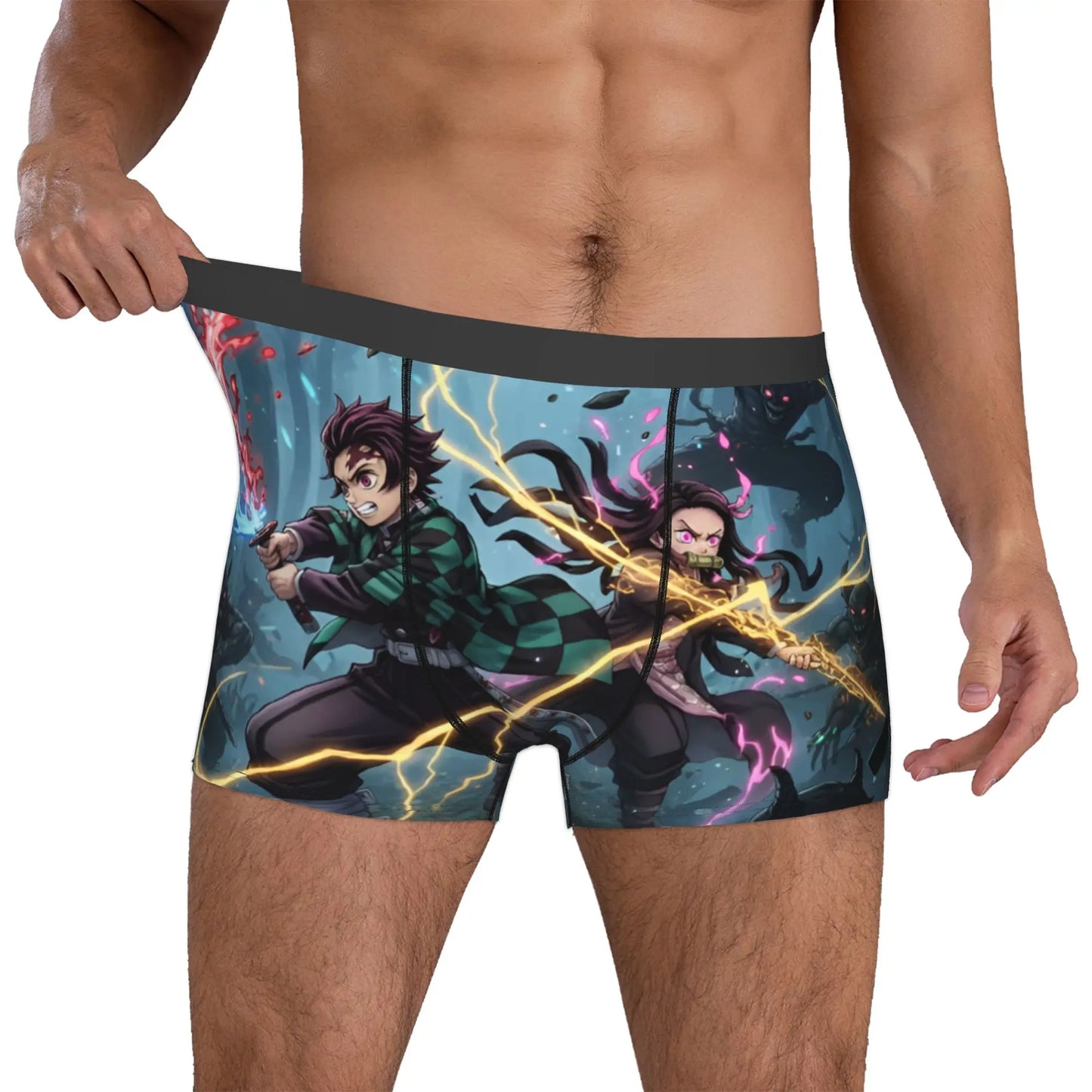 Male Funny D-Demons Slayers Underwear Japanese Manga Boxer Briefs Soft Shorts Panties Underpants