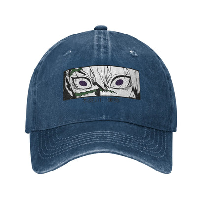 Wind pillar Sanemi Shinazugawa Demons Slayers Baseball Cap Retro Distressed Denim Headwear Outdoor Running Golf  Gift Caps Hat