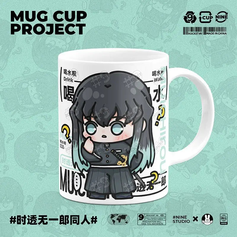 Demon Slayer Kamado Tanjirou Shinazugawa Sanemi creative cartoon ceramic mug home office afternoon tea coffee cup birthday Gifts