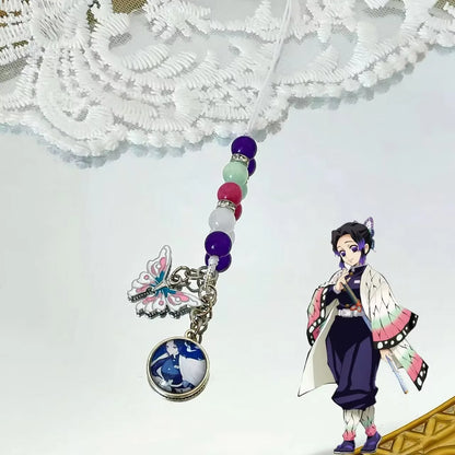 Anime Demon Slayer Periphery Hand Rope Tanjiro Kamado Giyu Tomioka Kyojuro Rengoku 15 styles Keychain Decorations Christmas Gift