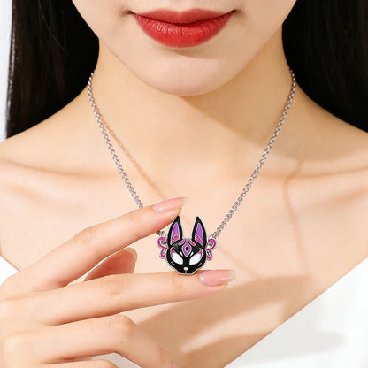 Demon Slayer fox Mask Pendant Necklace, Demon Slayer Pendant Accessory Suitable for Cosplay Accessories
