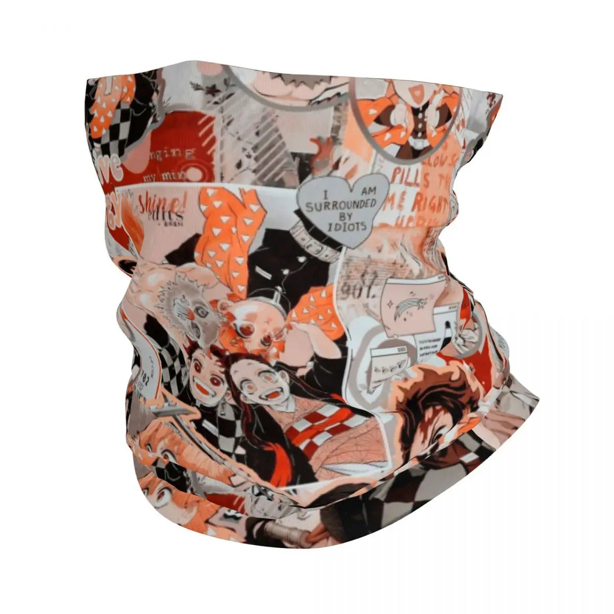 Custom Manga Demon Slayer Bandana Neck Gaiter for Hiking Camping Men Women Wrap Scarf Kimetsu No Yaiba Balaclava Warmer