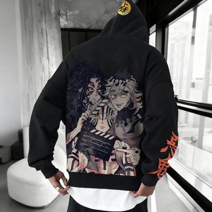 Demon Slayer Anime Douma Printed Hoodie 2026 Men's Autumn/Winter New Harajuku Plus Size Trendy Casual Loose Y2K Parent Child Top