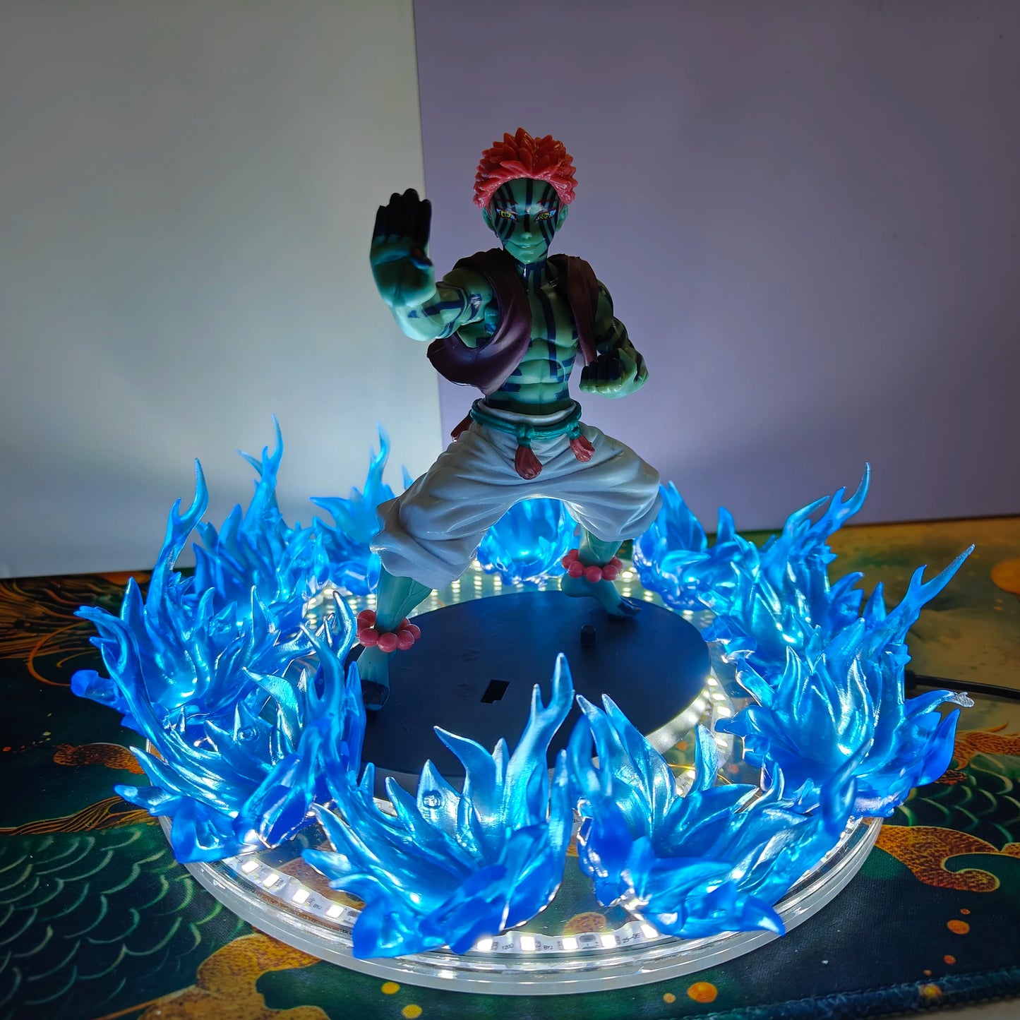 Kimetsu no Yaiba Anime Figure Koyuki Akaza DIY Led Light Lamp Effect Action Figurine Toys Demon Slayer Akaza PVC Model Figuarts