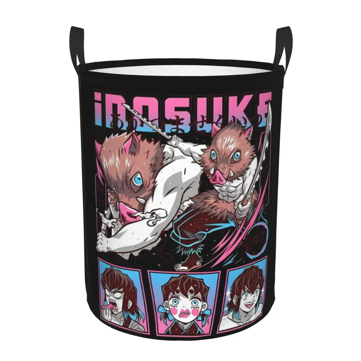 Custom Demon Slayers Anime Laundry Basket Collapsible Kimetsu No Yaiba Toy Clothes Hamper Storage Bin for