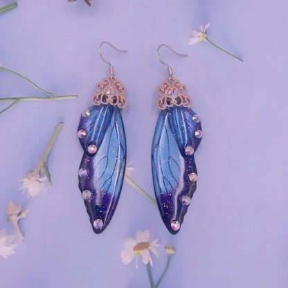 Demon Slayer Anime Butterfly Wing Earrings Kimetsu No Yaiba Kochou Shinobu Cosplay Earring Ear Jewelry Accessories Gifts