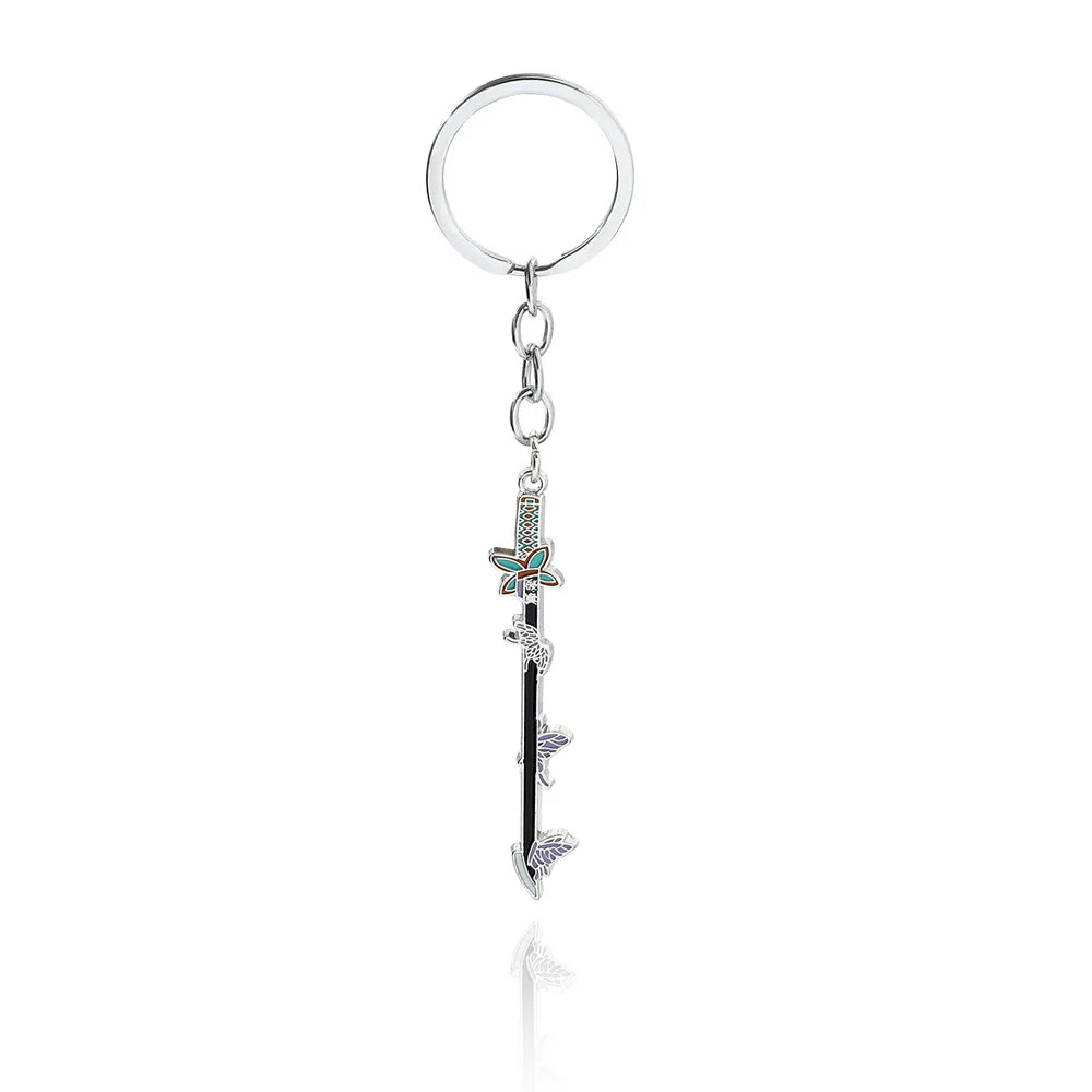 Anime Demon Slaye Sword Keychains Mini Japanese Katana Collection Souvenir Key Chains Enamel Pin Pendant Decor Exquisite Gifts