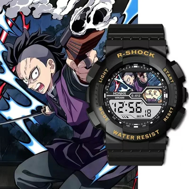 Anime Demon Slayer Sports Watches Tomioka Giyuu Kochou Shinobu Tokitou Muichirou Multifunction Waterproof Noctilucent Wristwatch