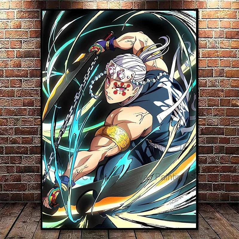 Japanese Anime Demon Slayer Wall Art Poster Nezuko and Tanjiro Home Decor Prints Living Room Bedroom Canvas Painting Mural Gifts