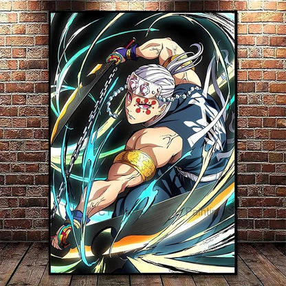 Japanese Anime Demon Slayer Wall Art Poster Nezuko and Tanjiro Home Decor Prints Living Room Bedroom Canvas Painting Mural Gifts