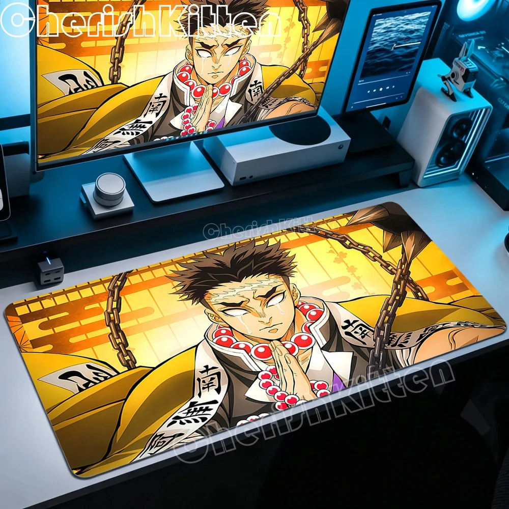 XXL Mouse Pad Large Demon Slayer Mousepad Office Computer Keyboard Gaming Table Mats for Laptop PC Anti-Slip Rubber Desk Mat