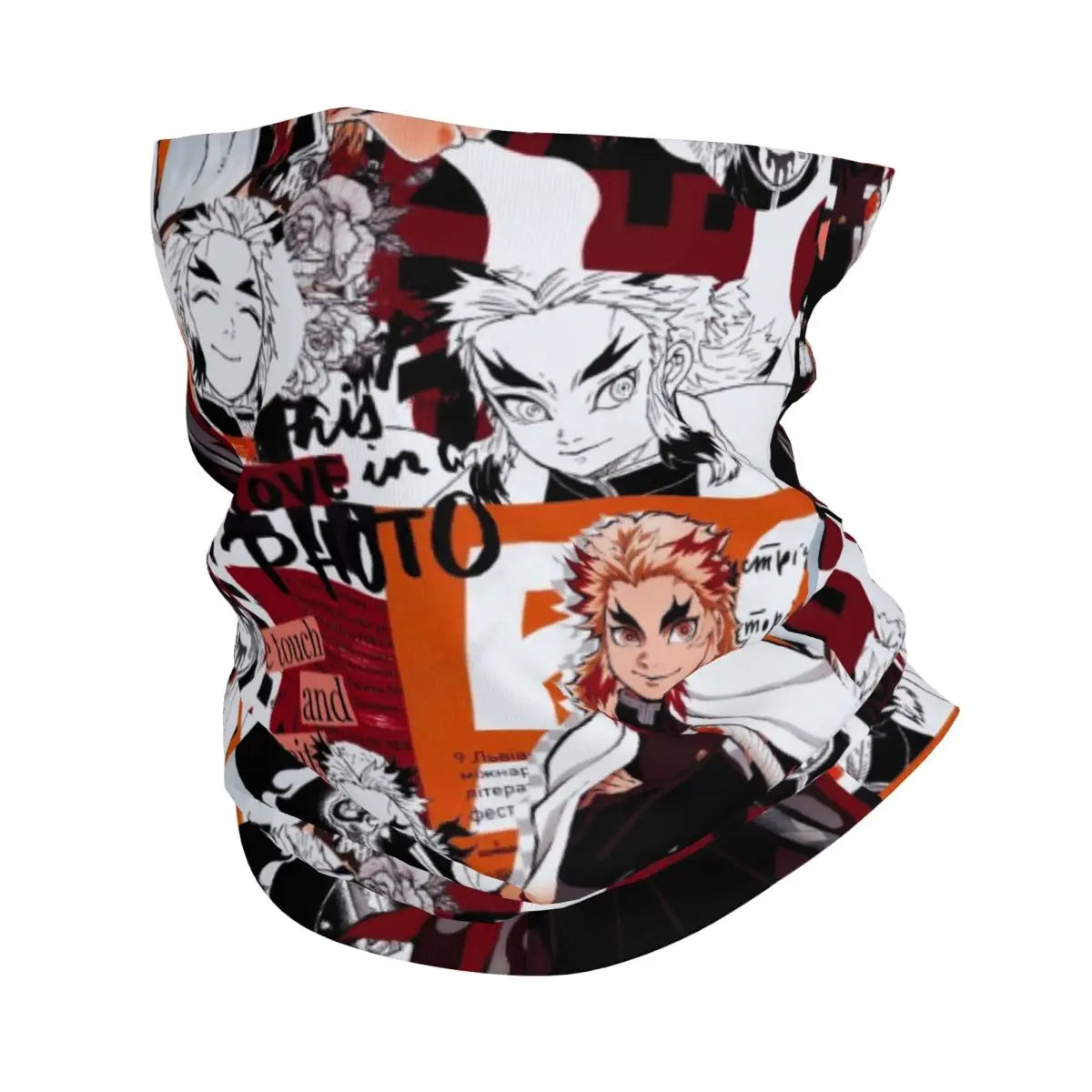 Custom Manga Demon Slayer Bandana Neck Gaiter for Hiking Camping Men Women Wrap Scarf Kimetsu No Yaiba Balaclava Warmer