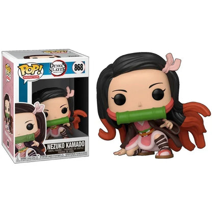 2026 Funko POP Demon Slayer Tanjiro 1304 Kanroji 1306 Rui 1307 Sanemi 1253 Nezuko 1254 Obanai 1395 Action Figures Model Toy Gift