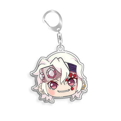 For Demon Slayer Daki Akaza Gyutaro Kokushibo Douma Obanai Iguro Acrylic Selfmade Cartoon Anime Keychain Pendant Toy Gift 5cm