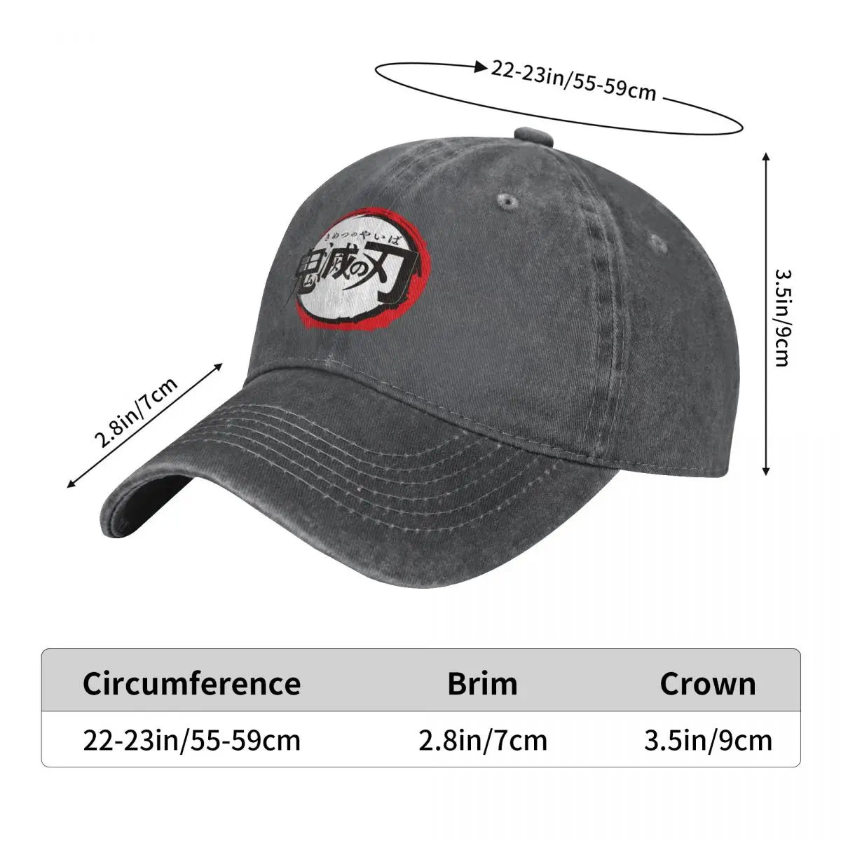 Demon Slayer Anime Baseball Caps Fashion Distressed Washed Snapback Cap Men Women Outdoor Activities Caps Hat
