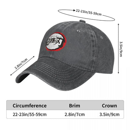Demon Slayer Anime Baseball Caps Fashion Distressed Washed Snapback Cap Men Women Outdoor Activities Caps Hat