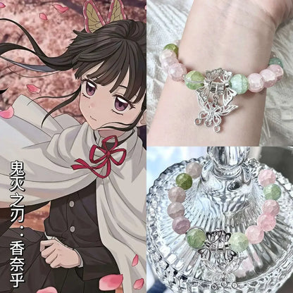 New Demon Slayer Tokitou Muichirou Tomioka Giyuu Tsuyuri Kanao Kanroji Mitsuri Bracelet Fashion Cartoon Accessories Couple Gift