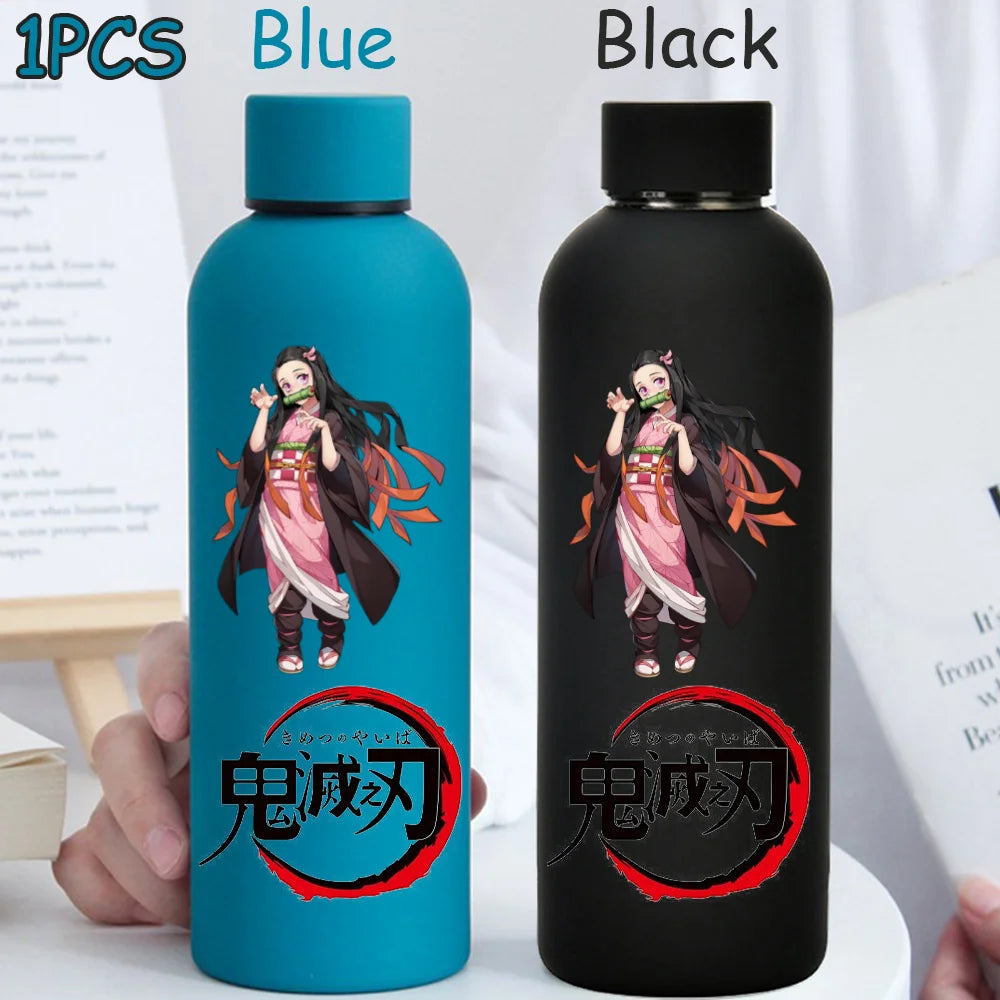 Kimetsu No Yaiba 500ML Insulated Water Cup Game Anime Character Paint Small Mouth Bottle Cartoon Large Capacity Drinking Cup