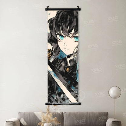 Demon Slayer Poster Home Decor Hashibira Inosuke Canvas Scrolls Picture Agatsuma Zenitsu Wall Art Kamado Nezuko Hanging Painting