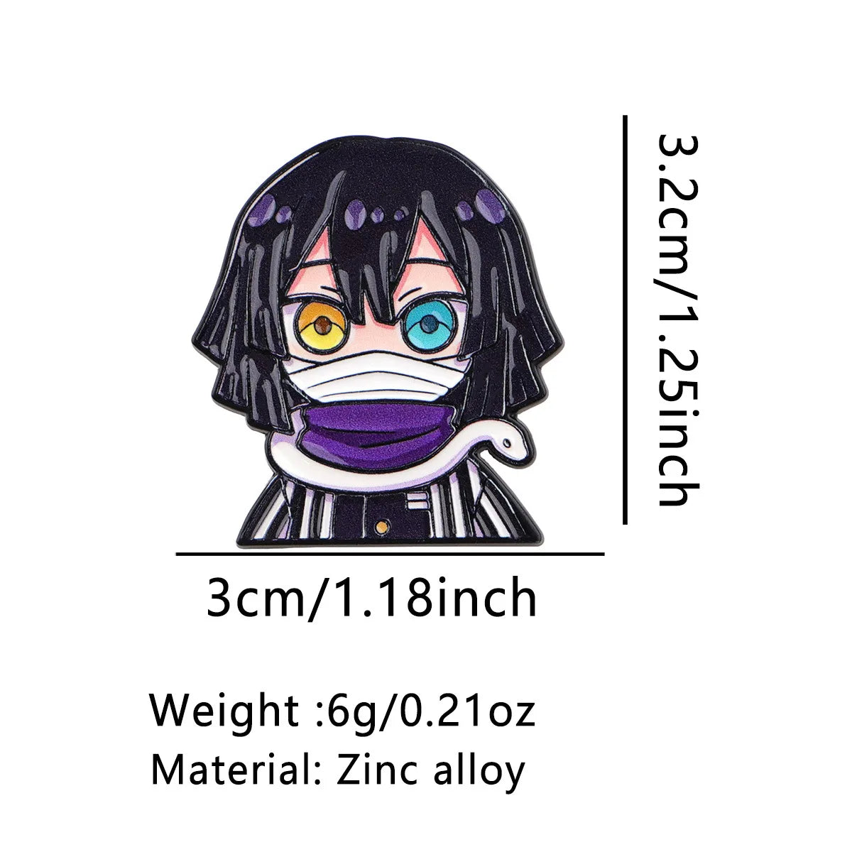 Demon Slayer Pins Kawaii Cartoon Character Brooch Clothing Backpack Lapel Badges Fashion Jewelry Accessories