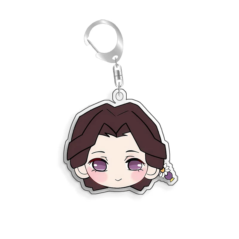 For Demon Slayer Daki Akaza Gyutaro Kokushibo Douma Obanai Iguro Acrylic Selfmade Cartoon Anime Keychain Pendant Toy Gift 5cm