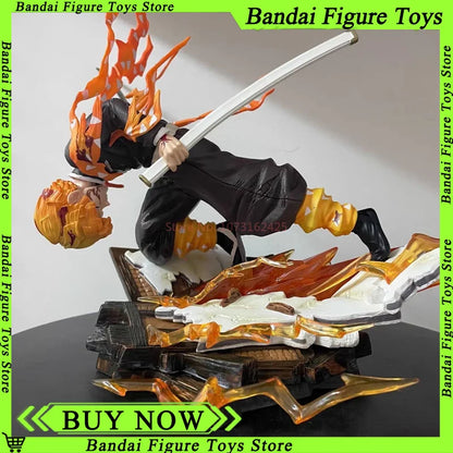 28CM Demon Slayer Infinity Castle Agatsuma Zenitsu Honoikazuchi Series GK Luminous Statue Action Figure Model Ornament Toy Gift