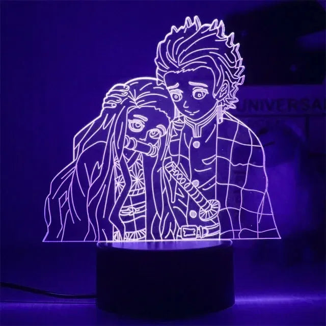 Kimetsu No Yaiba Nezuko Kamado Figure Led Night Light for Bedroom Decor Nightlight Kids Child Table 3d Lamp Demon Slayer Gift