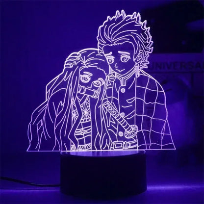Kimetsu No Yaiba Nezuko Kamado Figure Led Night Light for Bedroom Decor Nightlight Kids Child Table 3d Lamp Demon Slayer Gift